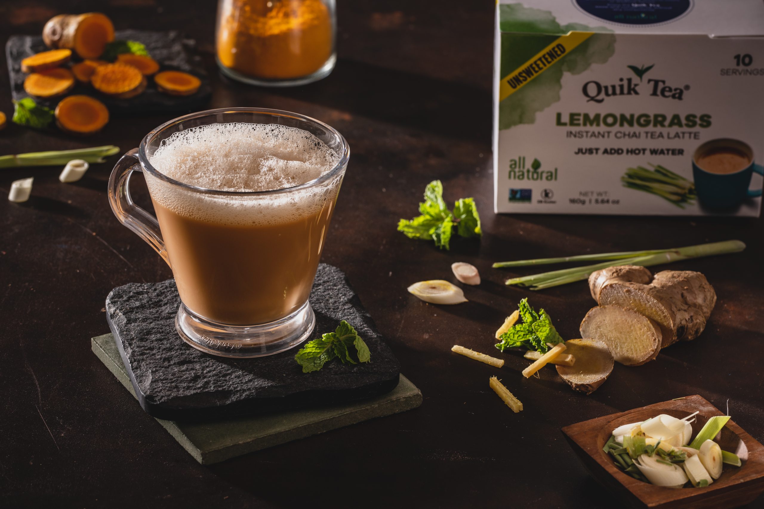 Unsweetened Lemongrass Chai Tea Latte | Single Serve | QuikTea